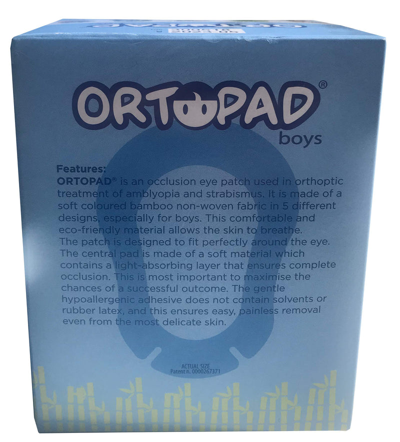 Ortopad® Bamboo Boys Eye Patches, 50/Box (Medium Size, 2-4 yrs) Racing Flames Pack