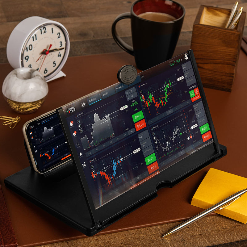 12" Phone Screen Magnifier - 3D Screen Magnifier for Cell Phone - Universal Smartphone Magnifying Screen - Thin and Portable Mobile Phone Screen Amplifier - Compatible with iPhone (Black, 12 inch) Black