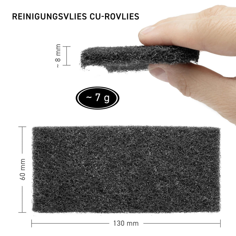 GALLUNOPTIMAL by Felder Cu-Rovlies - Metal-Free Cleaning Fleece for Oxide Removal on Soldering Points, Wet & Dry, Quick Scoring Free Cleaning - Approx. 130 x 60 x 6 mm, Pack of 10