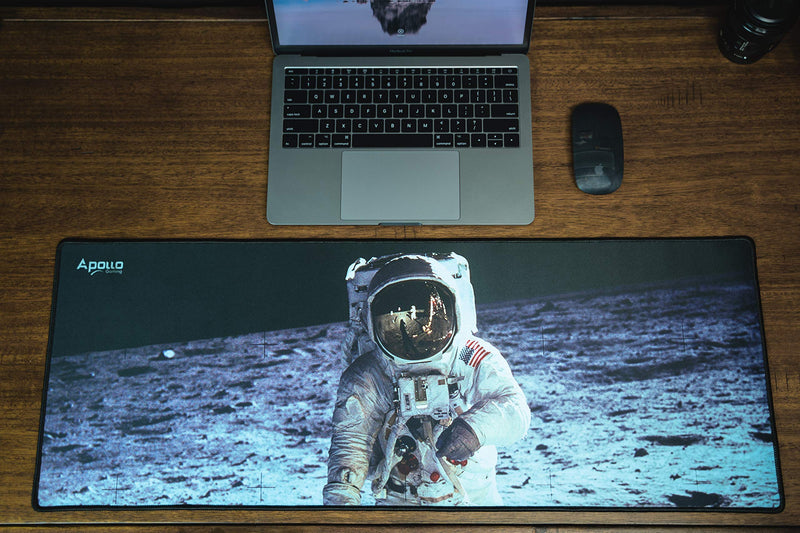 Apollo Gaming Extended Mouse Pad, Large NASA Astronaut Space Design Microfiber Mousepad, (31.5×11.8), Large XXL Extended Desk Mat. Long Computer Keyboard Mouse Mat Mousepad for Office/Gaming/Home