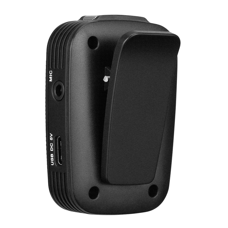 Saramonic 2.4 GHz Wireless Clip-On Transmitter w/Built-in Microphone & Lav for Blink 500 Receivers (BLINK500TX), Black