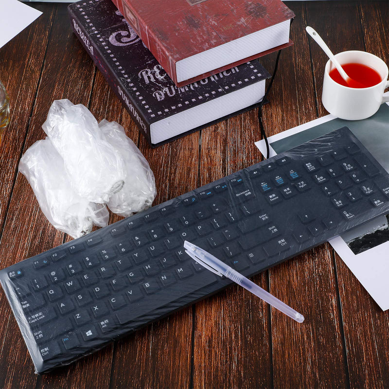 30 Pieces Universal Keyboard Protector Cover Wipeable 0.025mm Disposable Keyboard Cover Fully Covered Waterproof Anti-Dust Keyboard Cover for Desktop Keyboard Barrier for Schools, Office