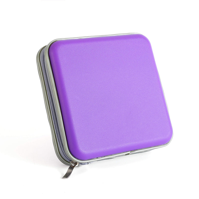 Durable DVD Case, Hard Plastic CD Storage for 30 CD Organizer, Small CD Case for Kids DVD Collection (Purple) 32 purple