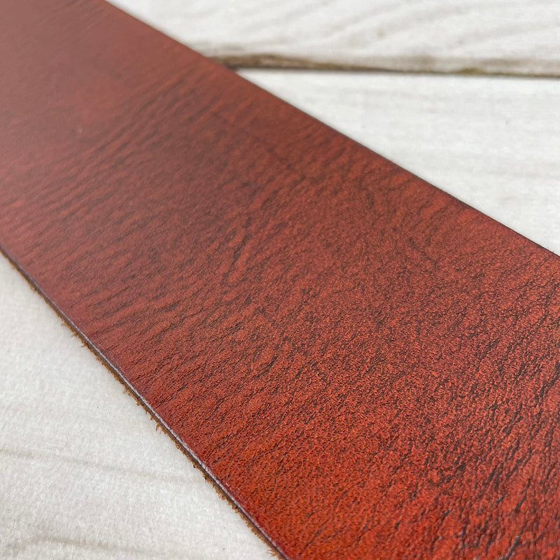 Walker & Williams S-02 Heavy Textured Whiskey Brown Full Grain Extra Thick Soft Italian Leather Rugged Finish Guitar Strap For Acoustic, Electric, And Bass Guitars