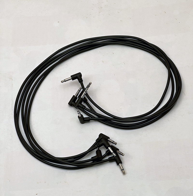 SSMS - Luigis Modular M-PAR Right Angled Eurorack Patch Cables - Package of 5 Black Cables (60cm) 60cm