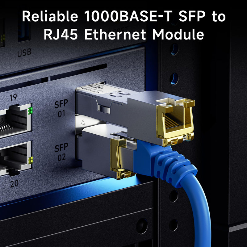 Cable Matters 1000BASE-T Gigabit SFP to RJ45 Copper Transceiver, up to 100m | Ethernet Transceiver Module, Compatible with Cisco, Ubiquiti, TP-Link, Netgear, MikroTik and Supermicro Equipment 1 Gigabit