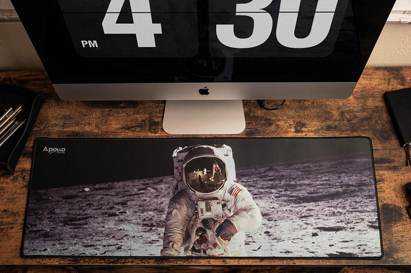 Apollo Gaming Extended Mouse Pad, Large NASA Astronaut Space Design Microfiber Mousepad, (31.5×11.8), Large XXL Extended Desk Mat. Long Computer Keyboard Mouse Mat Mousepad for Office/Gaming/Home
