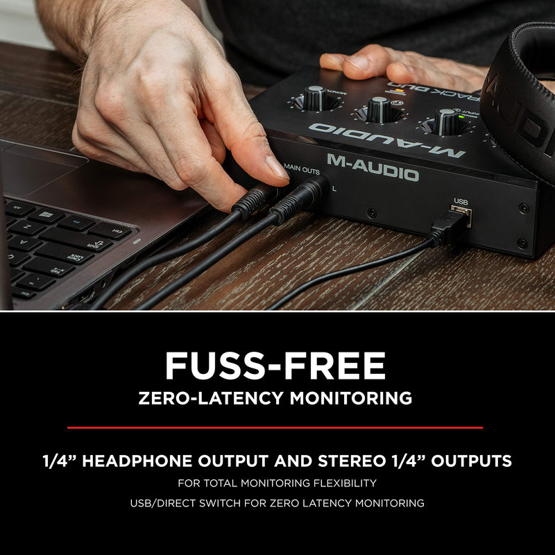 M-AUDIO M-Track Duo USB Audio Interface for Recording, Streaming and Podcasting with Dual XLR, Line and DI Inputs, plus a Software Suite Included Interface Only