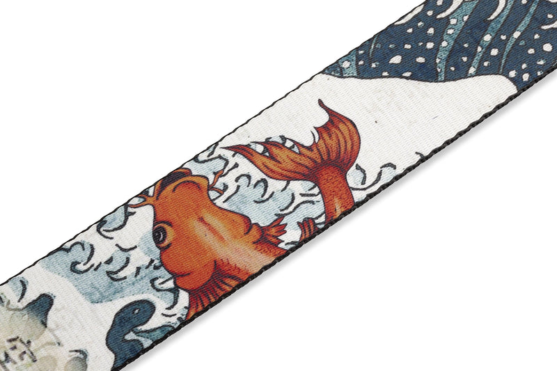 Levy's Leathers 2" Wide Polyester Guitar Strap Animal Koi Fish Wave