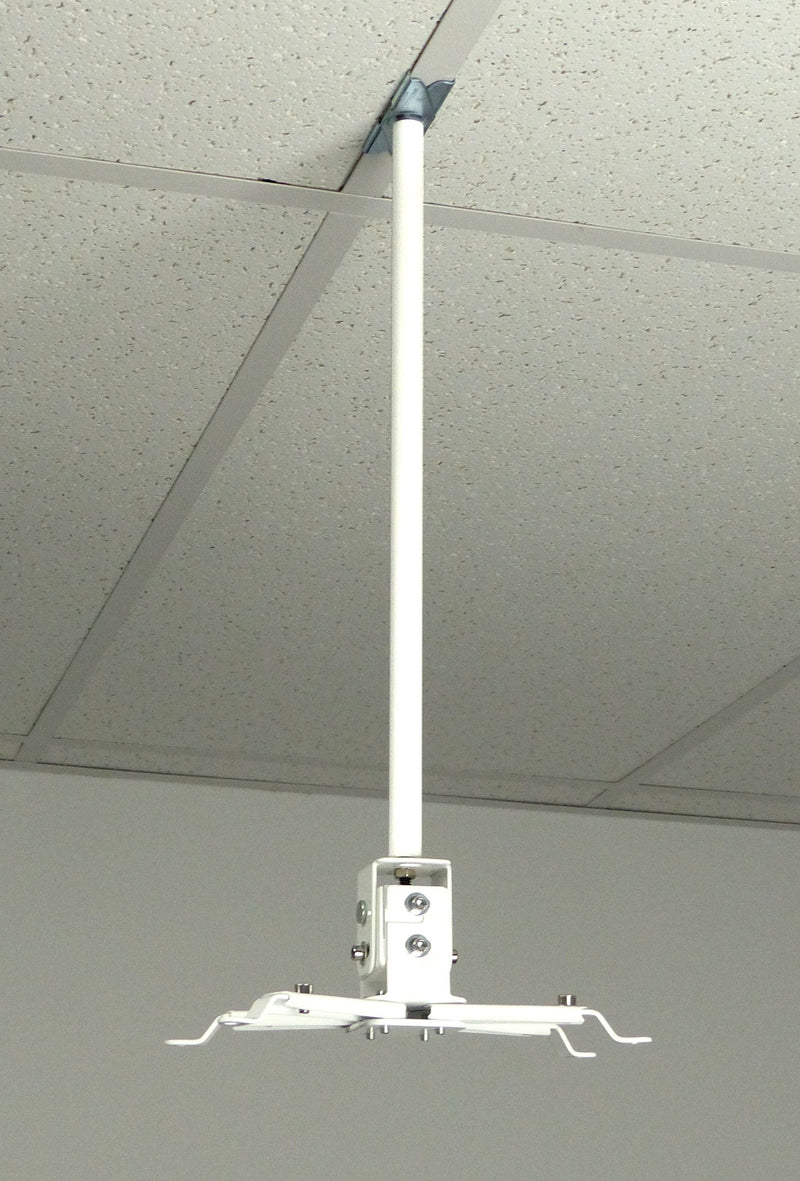ALZO Suspended Drop Ceiling Video Projector Mount with Scissor Clamp for T-Bar Attachment