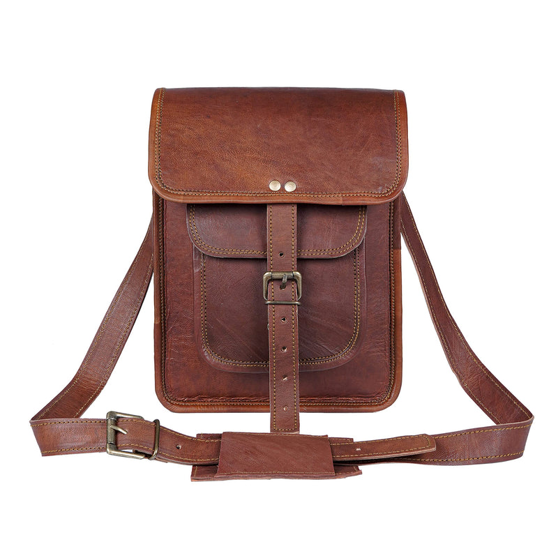 11 inch Small Crossbody Shoulder Genuine Leather iPad/Tablet Vintage Messenger Bag For 10.5 inch iPad Pro for Women & Men Retro