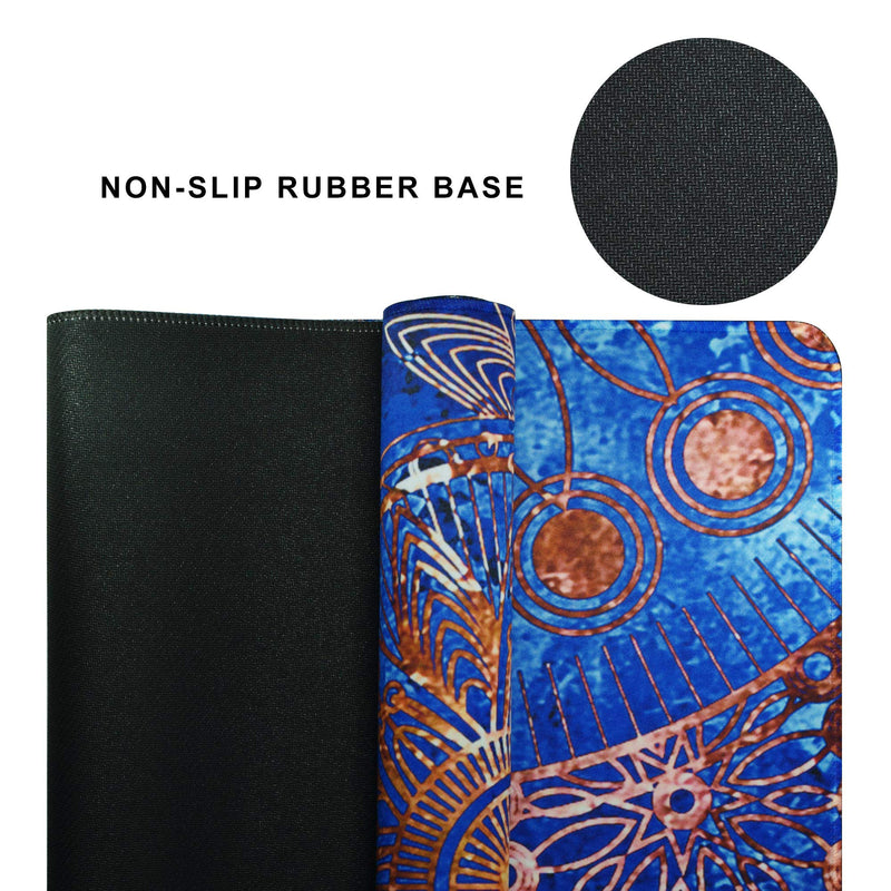Mydours Extended Gaming Mouse Pad (47.2x15.7 in), Large Non-Slip Rubber Base Mousepad with Stitched Edges Keyboard Mouse Mat Desk Pad for Work, Game, Office, Home Blue Flower