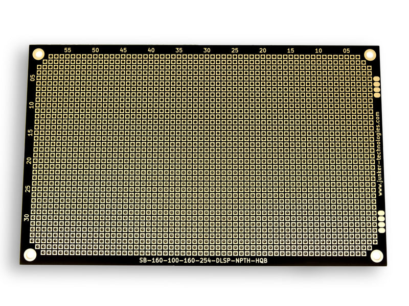 PROTOPATCH® Premium Perforated Grid Board (Pack of 3) | 160 x 100 mm | Double Sided | Square Pads | Black | NPTH | 2.54 mm Pitch