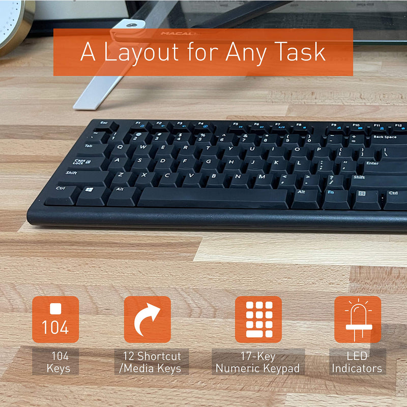 X9 Performance Wired Keyboard - USB Computer Keyboard Wired, Coated with Silver Zinc Zeolite - USB Keyboard for Laptop with 5FT Cable - Wired Computer Keyboard for PC | Chromebook - Perfect for Office