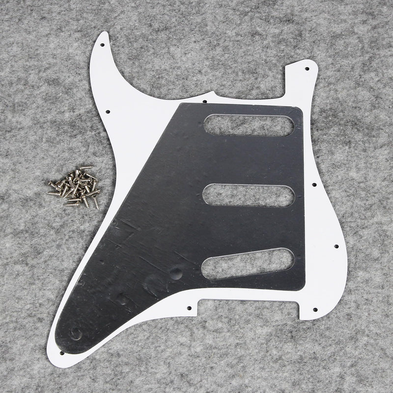 FLEOR 11 Holes ST Style Pickguard SSS Guitar Pickguard Pick Guard Scratchplate with Screws Set,4Ply Red Tortoise Shell 4Ply Red Tortoise Shell