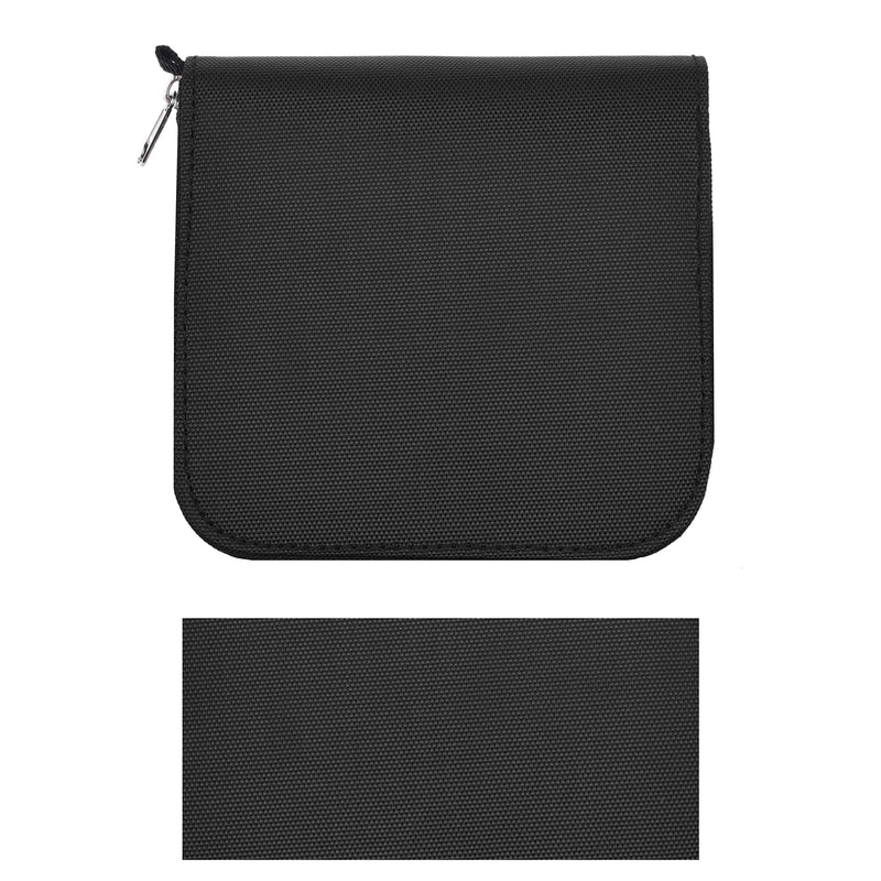 Memory Card Case - Fits up to 88x SD, SDHC, Micro SD, Mini SD and 4X CF - Holder with 88 Slots (8 Pages) - for Storage and Travel - Microfiber Cleaning Cloth, Carabiner and Labels Included (Black)