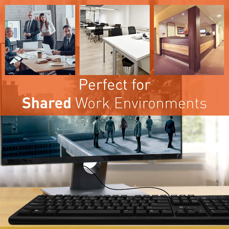X9 Performance Wired Keyboard - USB Computer Keyboard Wired, Coated with Silver Zinc Zeolite - USB Keyboard for Laptop with 5FT Cable - Wired Computer Keyboard for PC | Chromebook - Perfect for Office