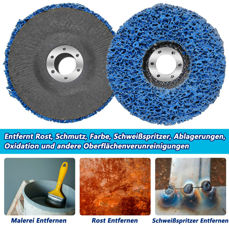 Pack of 5 125 mm CSD Disc, Grinding Disc, Coarse Cleaning Disc, Nylon Fabric Disc, Sanding Discs for Angle Grinder, Cleaning, Removing Paint, Rust, Welds and Oxidation Blue