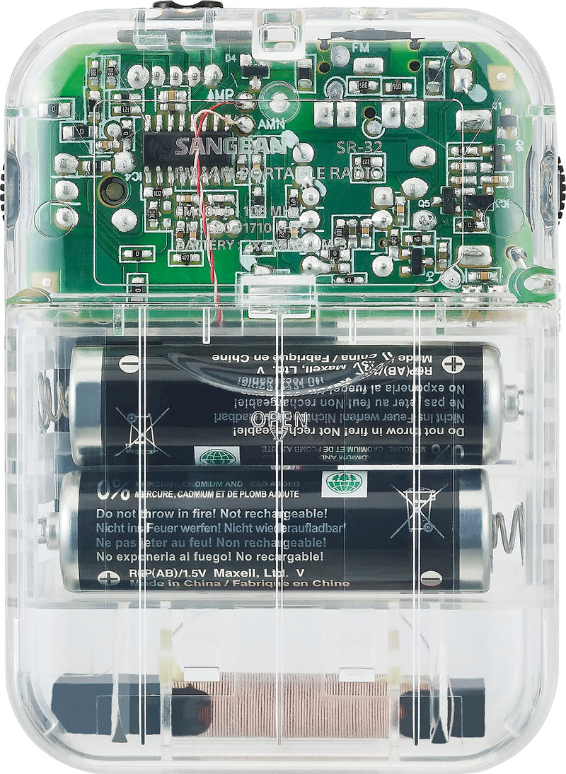 [AUSTRALIA] - Sangean SR-32CL AM/FM Pocket Analog Radio (Clear) 
