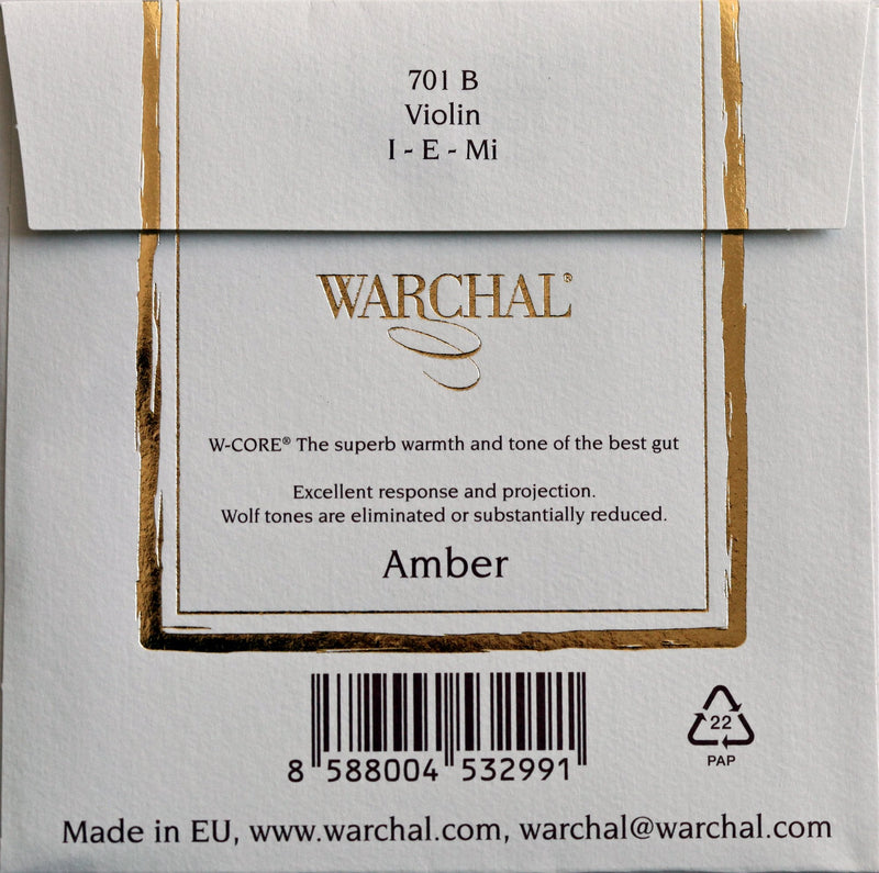 Warchal Amber Violin E String - Stainless Steel: Med Ball