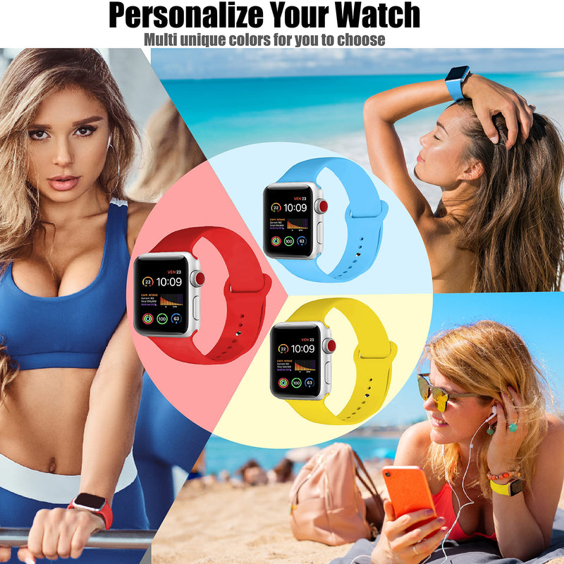 IceSword Sport Band For Apple Watch Bands 41mm 40mm 38mm, Soft Silicone Sport Wristbands Replacement Strap with Classic Clasp Cute iWatch Series SE 8 7 6 5 4 3 2 1 Women Men 38/40/41mm Purple