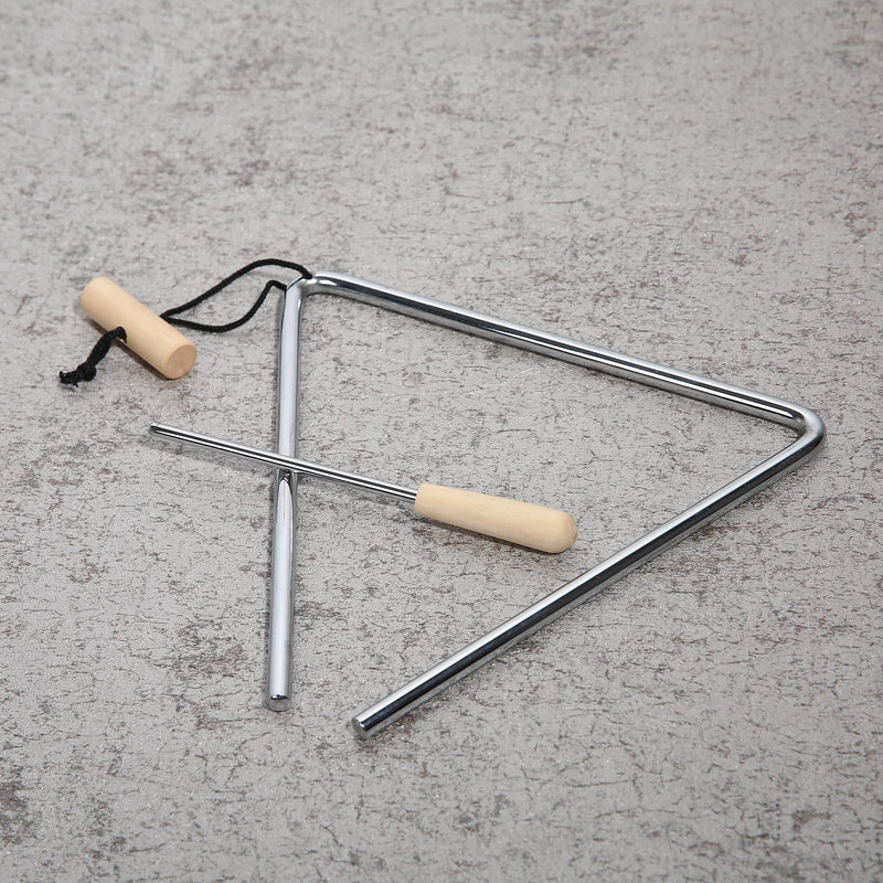 8 Inch Musical Triangle Instrument, Steel Triangle Percussion Bell With Striker 8 INCH
