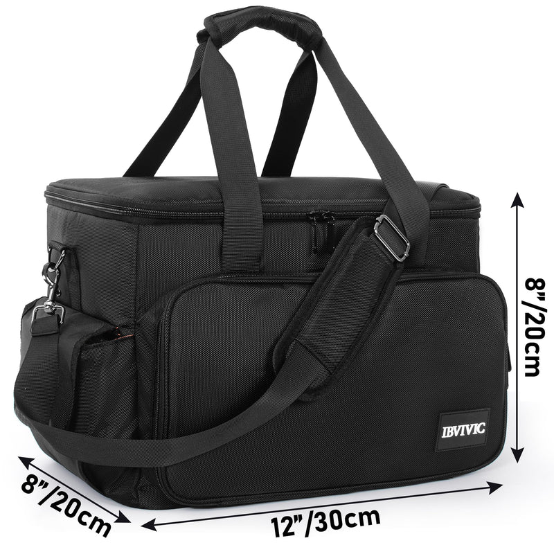 DJ Cable File Bag with 6 Detachable Dividers Gig Cable Bag for Cords,DJ Gear,Sound Instrument and Accessories 12"x8"x8" Black Orange 12Lx 8Wx 8H inch