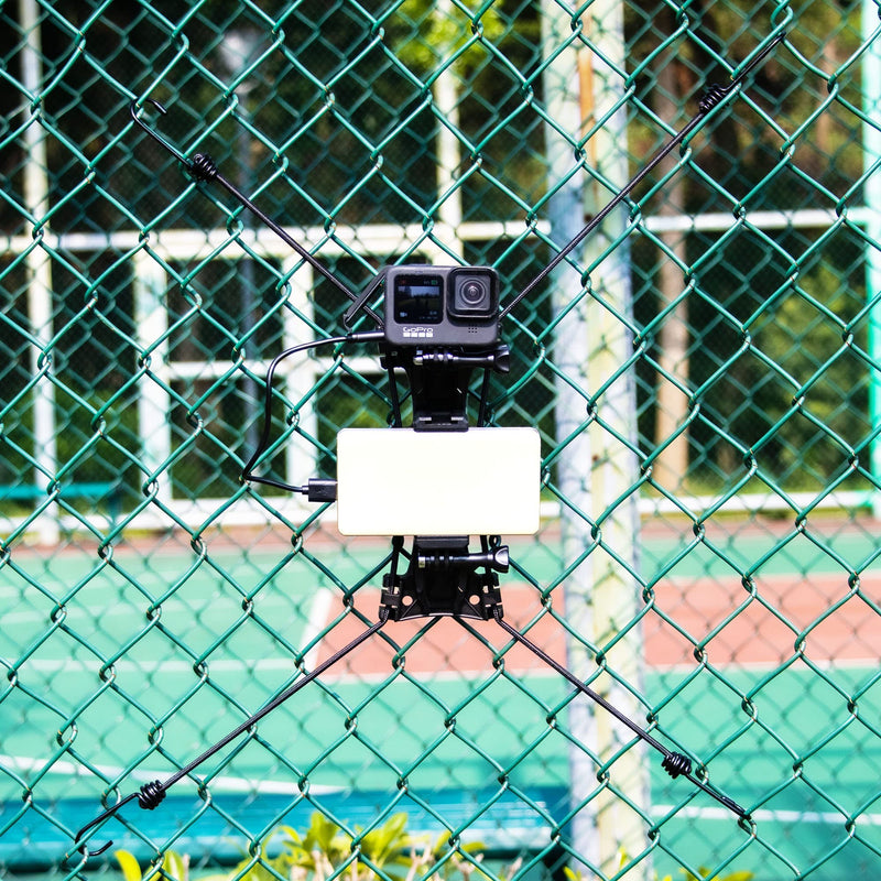 Upgraded Baseball Fence Mount with Battery Holder - Baseball Cell Phone Fence Mount for iPhone, Gopro, Mevo Start, Insta360 for Softball, Tennis, Football, Supports Charging While Recording