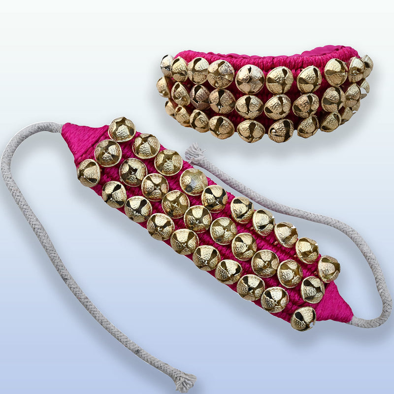 [AUSTRALIA] - MBI Ankle bells Bharatnatyam Ghungroo and kathak dancing Anklet (Ghungroo) |Musical Instrument Dancing gear| Indian Classical Dancers Anklet (Purple Padded 3 Row with 60 Bells) Purple 
