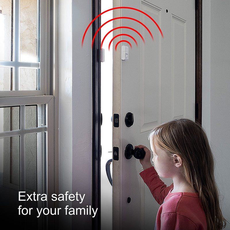 [AUSTRALIA] - UltraPro Personal Security Window and Door Alarm, 12 Pack, DIY Protection, Burglar Alert, Wireless Chime/Alarm, Easy Installation, Home Security, Ideal for Home, Garage, Apartment, White, 45989 