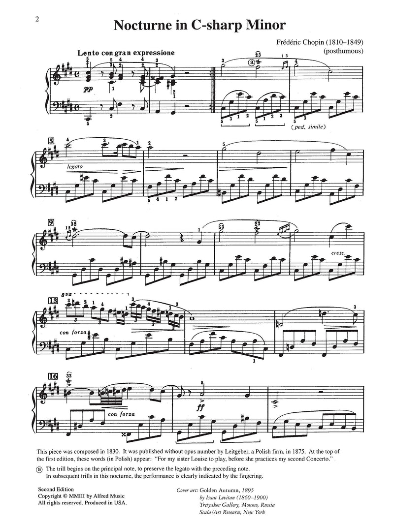 Nocturne in C-sharp minor (Posth.): Sheet (Alfred Masterwork Edition)
