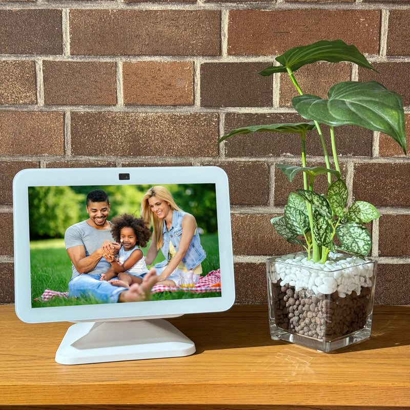 Sintron Adjustable Magnetic Stand Mount for Shᴏw 8 3rd gen, Smart Display Stand Holder with 360 Degree Rotation, Swivel & Tilt Function, Anti-Slip Base - White Compatible with iPhone 12 & newer models For Show 8