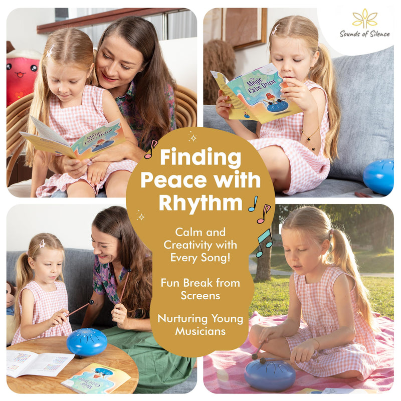 [AUSTRALIA] - Steel Drum | Handpan 6 Inch 8 Notes with Storybook and Songbook | Magic Calm Drum | Kids Musical Instruments for Ages 3–8 | Anger Management Toys | Music Gifts (Pink) Pink 