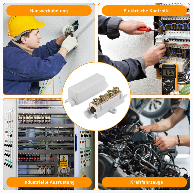 Pack of 5 wire connectors, cable connectors, terminal strips, electric luster terminals, 1000 V, 100 A, suitable for 2.5 to 16 mm² wire