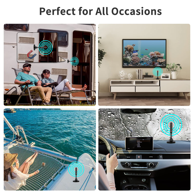 [AUSTRALIA] - TV Antenna Indoor Antenna for Smart TV with 2 Amplifier Signal Booster for Long Range Reception and All Smart TVs HD Digital Antenna for Local Channels Supports 4K 1080p(Red) Red 
