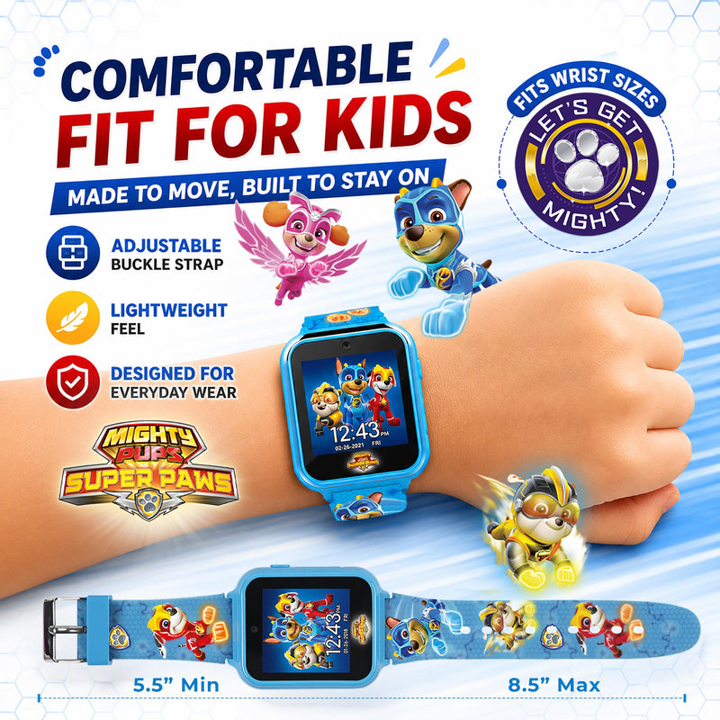 Accutime Paw Patrol Smart Watch with Camera for Kids and Toddlers - Interactive Smartwatch for Boys & Girls Featuring Games, Voice Recorder, Calculator, Pedometer, Alarm, Stopwatch, with USB Cable Blue