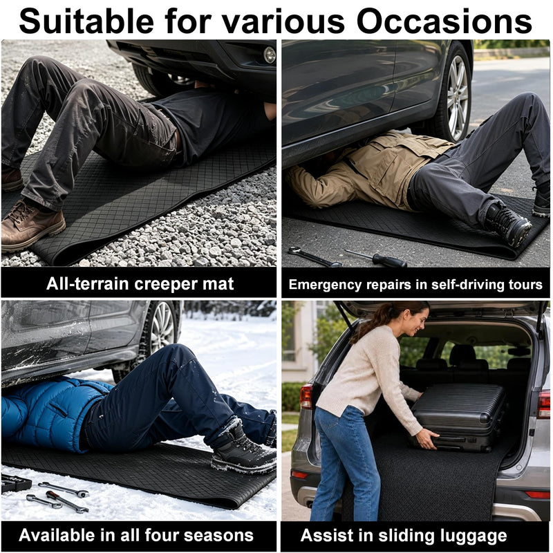 Upgraded Rolling Creeper Mat, 2.5Lbs Heavy-Duty Thick Reinforced | 4-Layer for Low Clearance, Foldable, Under Car Repair, Portable Storage Bag, Portable Mechanics Mat, Cool Gifts, 60"x28" 60"x28"