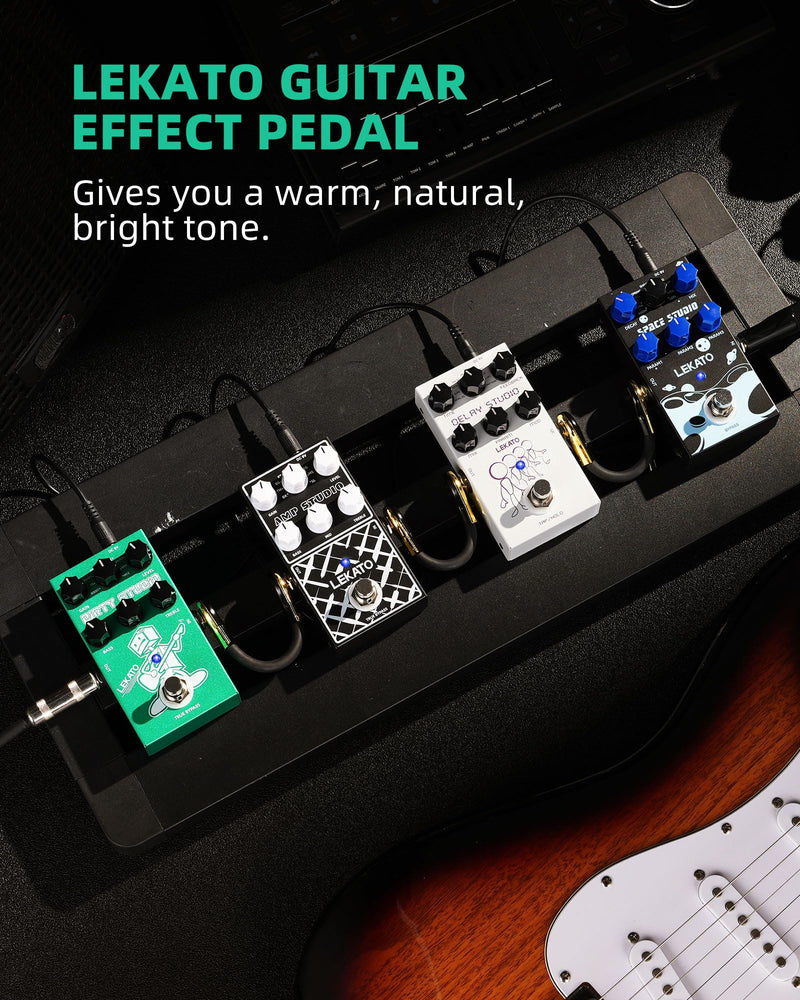 LEKATO Boost Distortion Overdrive Digital Guitar Effect Pedal with 9 Tones, 3-band EQ, True Bypass, Combo Clean Pedal for Electric Guitar Green Boost Distortion