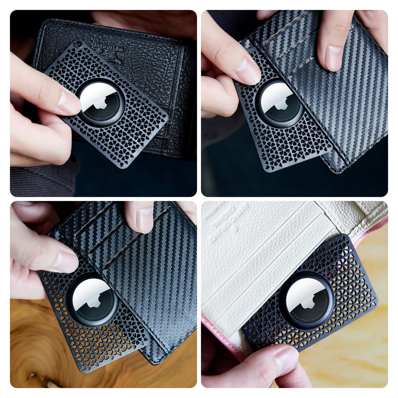 CITYWAY [Ultra Thin] 2 Pack Card Case for Airtag, Airtag Holder, 0.1 inch Thickness, Airtag Wallet Case Slim Thin Card Case for Purse, Handbag, Backpack Wallet, Clutch (Black)