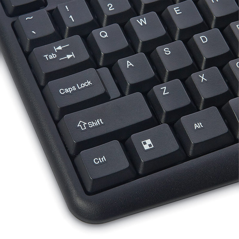 Verbatim Slimline Full Size Wired Keyboard USB Plug-and-Play Compatible with PC, Laptop - Frustration Free Packaging Black
