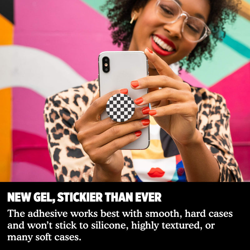 PopSockets: Phone Grip with Expanding Kickstand, Pop Socket for Phone - Checker Black