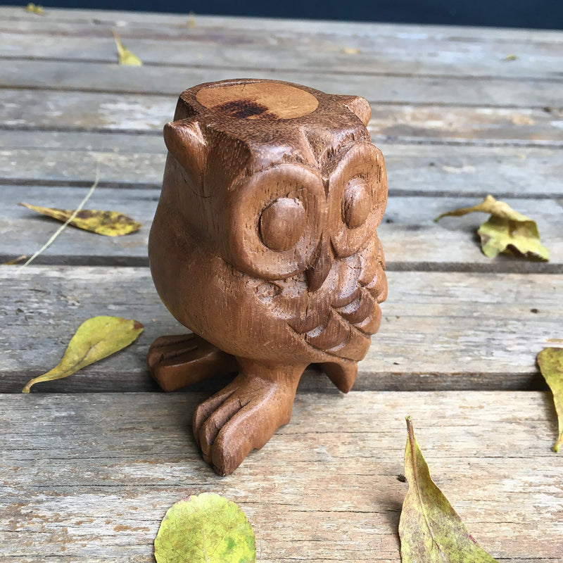 Wooden Percussion Frog, Cricket and Owl Set 3 Musical Instrument Products From Thailand Home Office Decoration Nice Gift (Small) Small