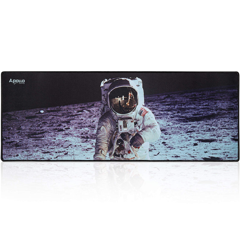 Apollo Gaming Extended Mouse Pad, Large NASA Astronaut Space Design Microfiber Mousepad, (31.5×11.8), Large XXL Extended Desk Mat. Long Computer Keyboard Mouse Mat Mousepad for Office/Gaming/Home