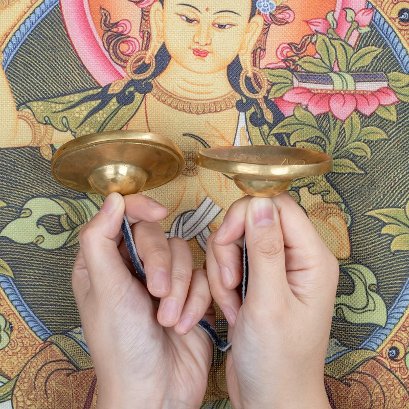 ZenBless Tibetan Tingsha Cymbals, with Storage Box and Fabric Case, Meditation Brass Chime Bells, Low and Mellow Voice for Spiritual Healing Mindfulness, Yoga Buddhist, Relaxation Musical Instruments Small-2.6 in(6.6cm)