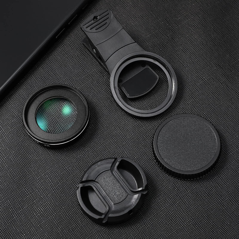 Smartphon 4K 15X Macro Lens: Phone Camera Lens Cell Phone Macro Lens 37mm Clip On Phone Lens Universal Macro Lens Compatible with iPhone/Most Smartphones Camera Lenses Black