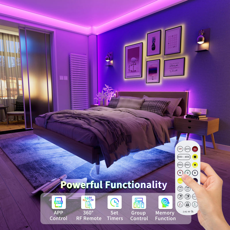 PAUTIX 5V USB COB RGB LED Strip Light 9.84ft/3m Color Changing Light Strips,TV Backlight Multicolor Flexible Under Cabinet Tape Lights with Bluetooth Control for Bedroom,Kitchen,Home DIY Lighting USB5V RGB/9.84ft