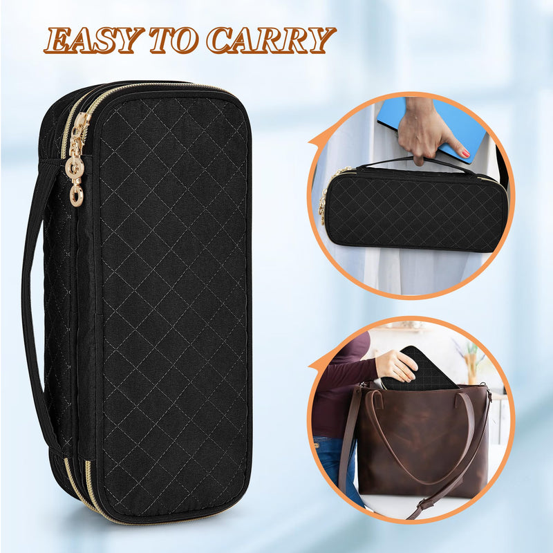 Damero Double Layer Stethoscope Bag Compatible with 3M Littmann/ADC/Omron Stethoscope, Stethoscope Carry Bag, Travel Bag for Nurse Accessories, Black