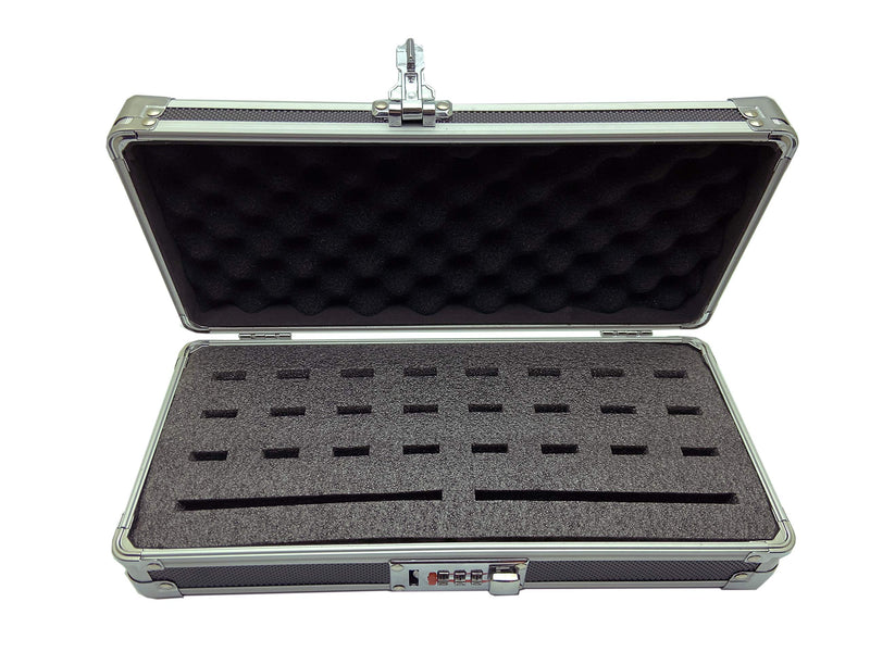Flash USB Thumb Drive Case Memory CardElectronic Accessories Storage Organizer Bag Secure Combination Lock Antistatic Shockproof Foam (Aluminum, 24 USB Slots, 2 HDD Slots)
