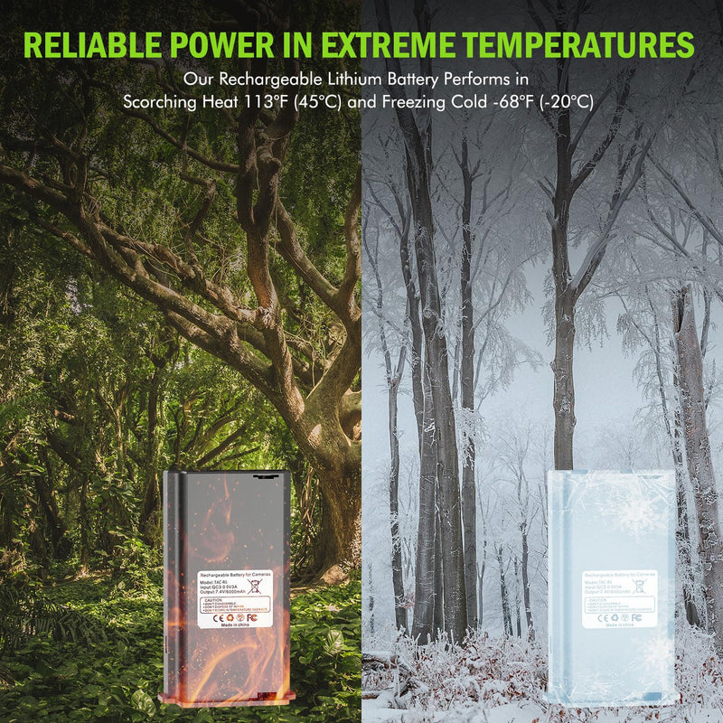 Rechargeable Lipo Lithium Battery Pack Trail Camera Battery Compatible with Reveal Hunting Camera X, X Pro, Pro 3.0, X Gen 2.0 3.0, XB, SK (Pack of 2, 6000mAh) Pack of 2