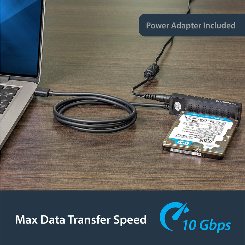 StarTech SATA to USB 10Gbps Cable, 2.5/3.5in SATA I/II/III (USB312SAT3) | External converter for SSD or HDD data transfer, UASP, TRIM, 4Kn, S.M.A.R.T., Power adapter, Not for optical drives USB A 10 Gps